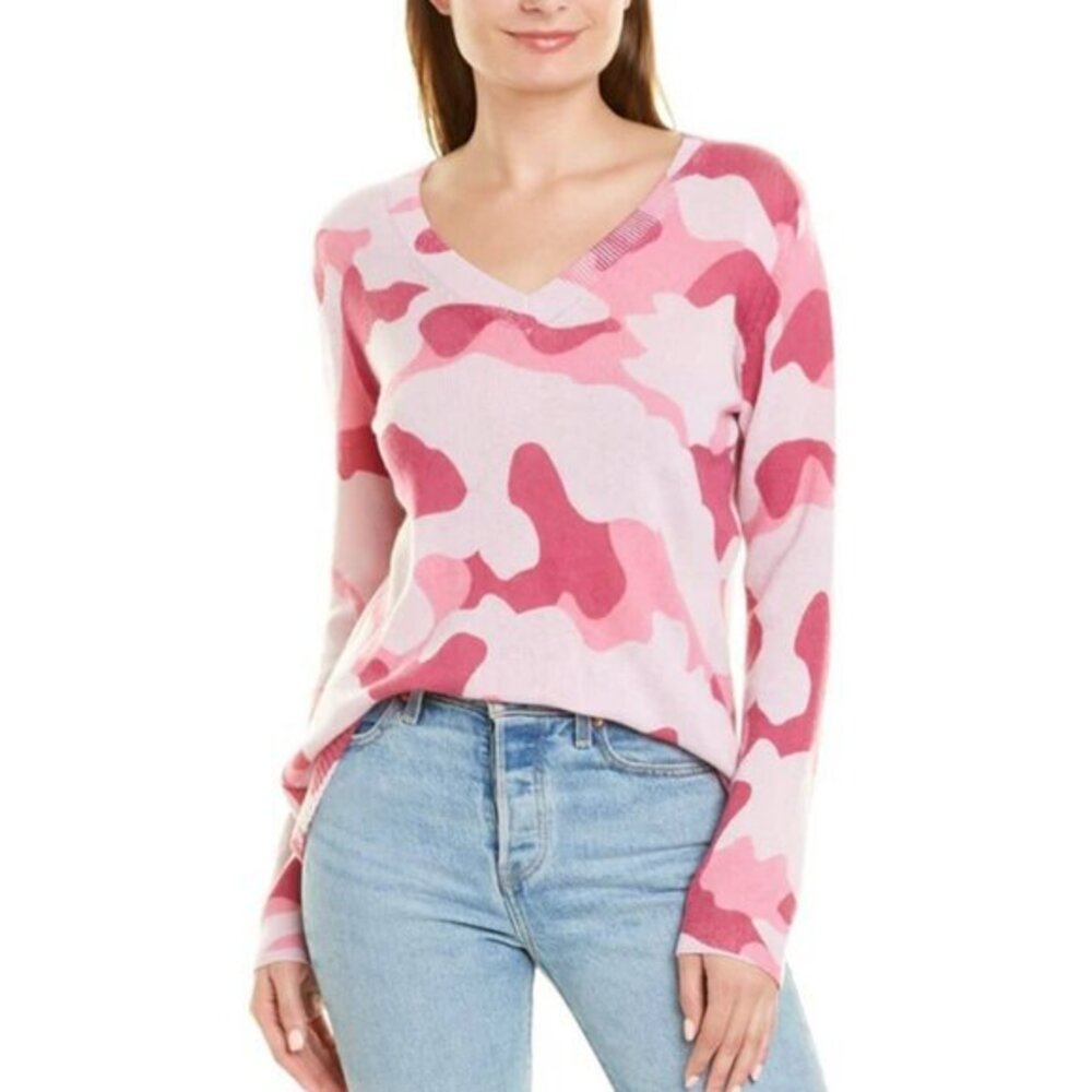 Hannah Rose Essential Camo Cashmere Knit - Rose Pink